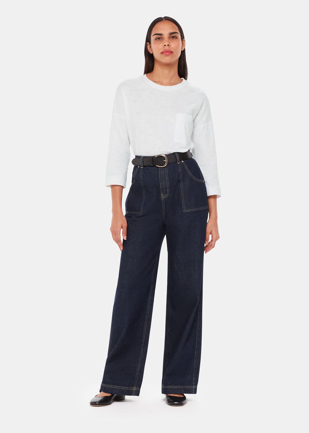 Whistles Cotton Patch Pocket Top White | US-70952UNKM