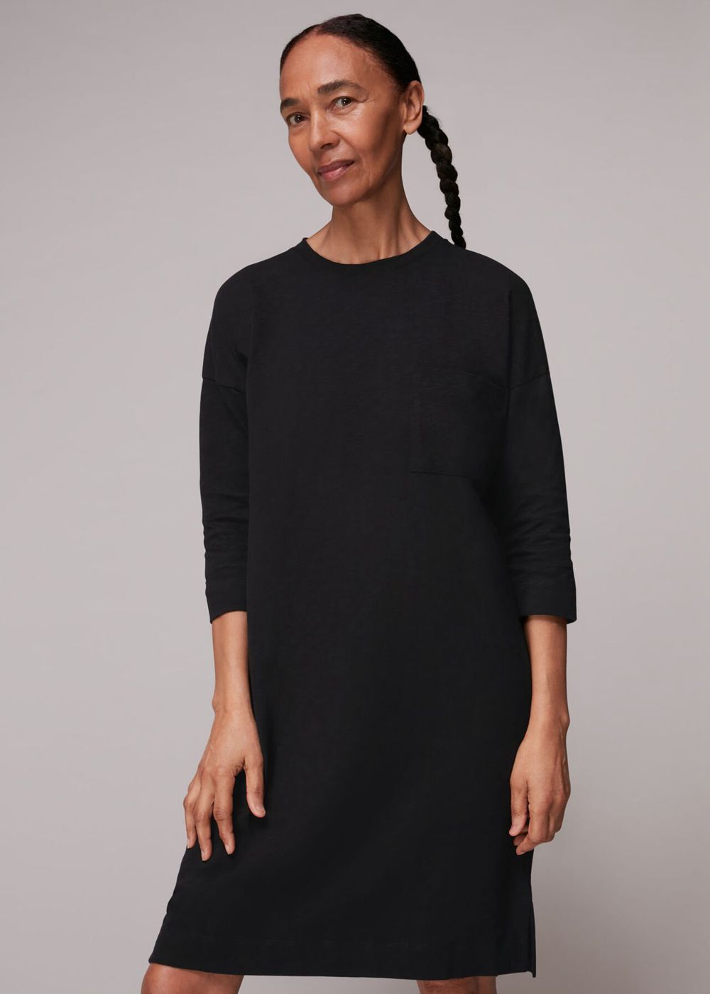 Whistles Cotton Pocket Dress Black | US-92574OWYT