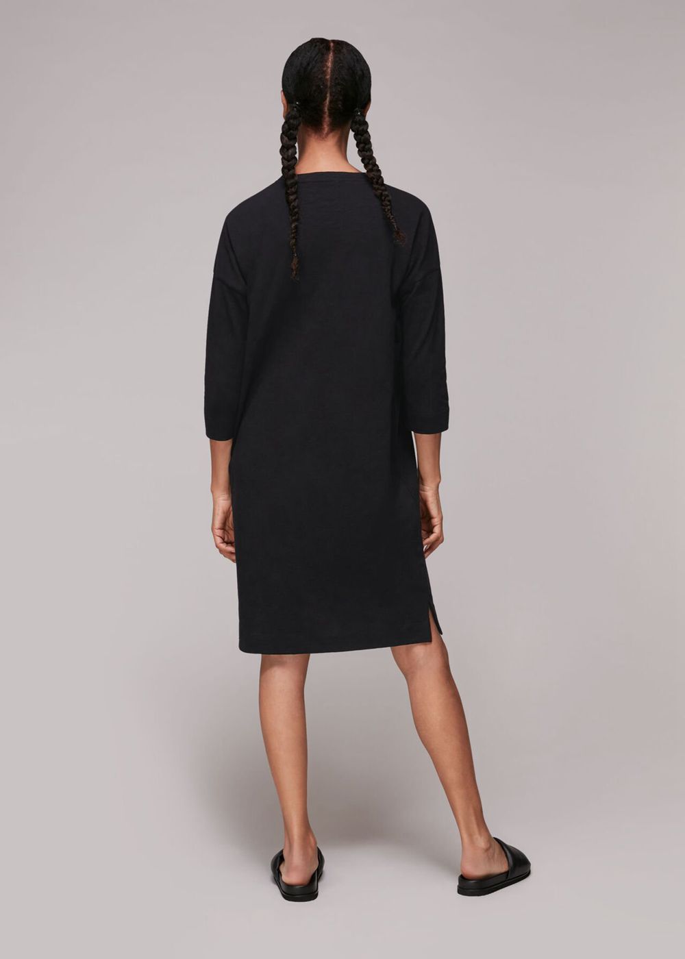 Whistles Cotton Pocket Dress Black | US-92574OWYT