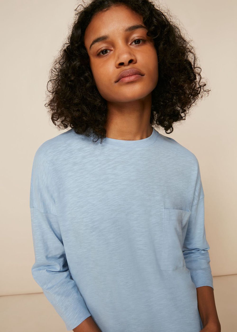 Whistles Cotton Pocket Top Blue | US-29358WMVH