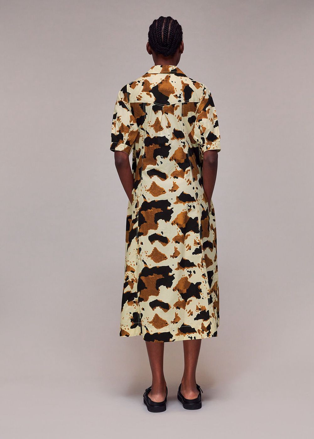 Whistles Cow Print Shirt Dress Brown / Multicolor | US-80142KDWA