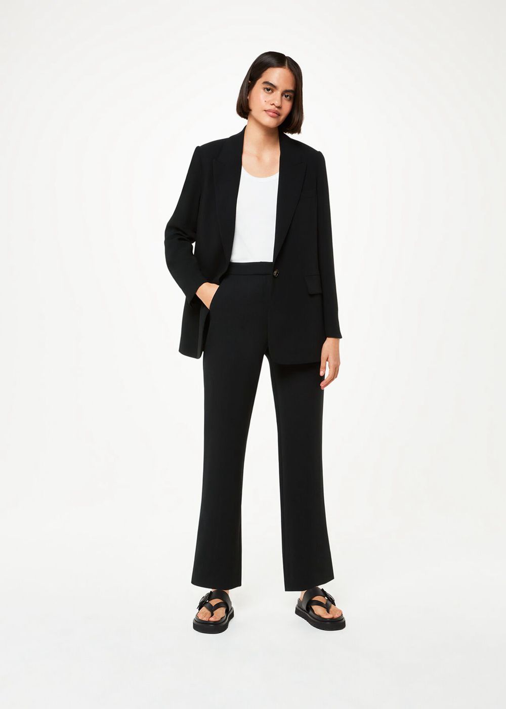 Whistles Crepe Boyfriend Blazer Black | US-39271YQDU