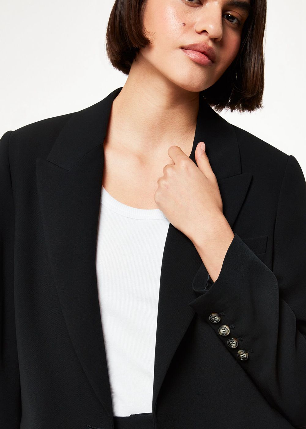 Whistles Crepe Boyfriend Blazer Black | US-39271YQDU