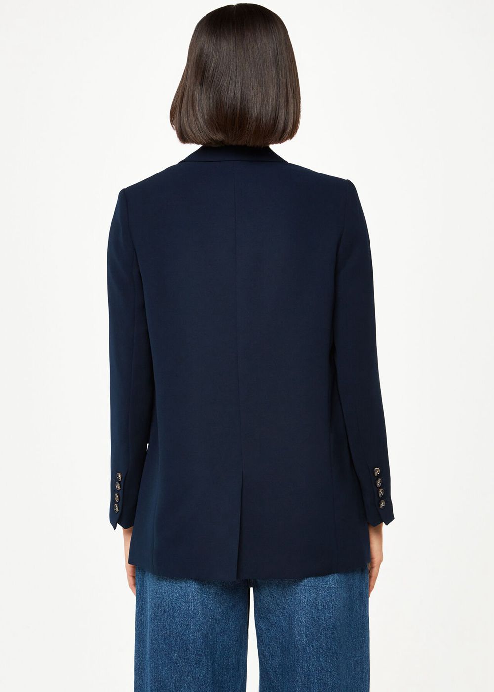 Whistles Crepe Boyfriend Blazer Navy | US-97108OKFA