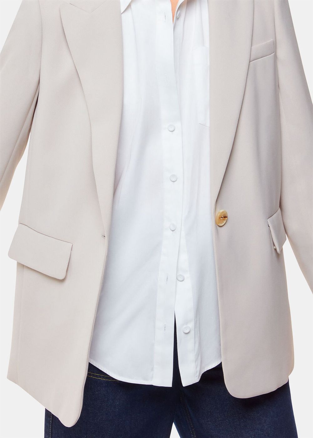 Whistles Crepe Boyfriend Blazer Neutral | US-62830IGXW