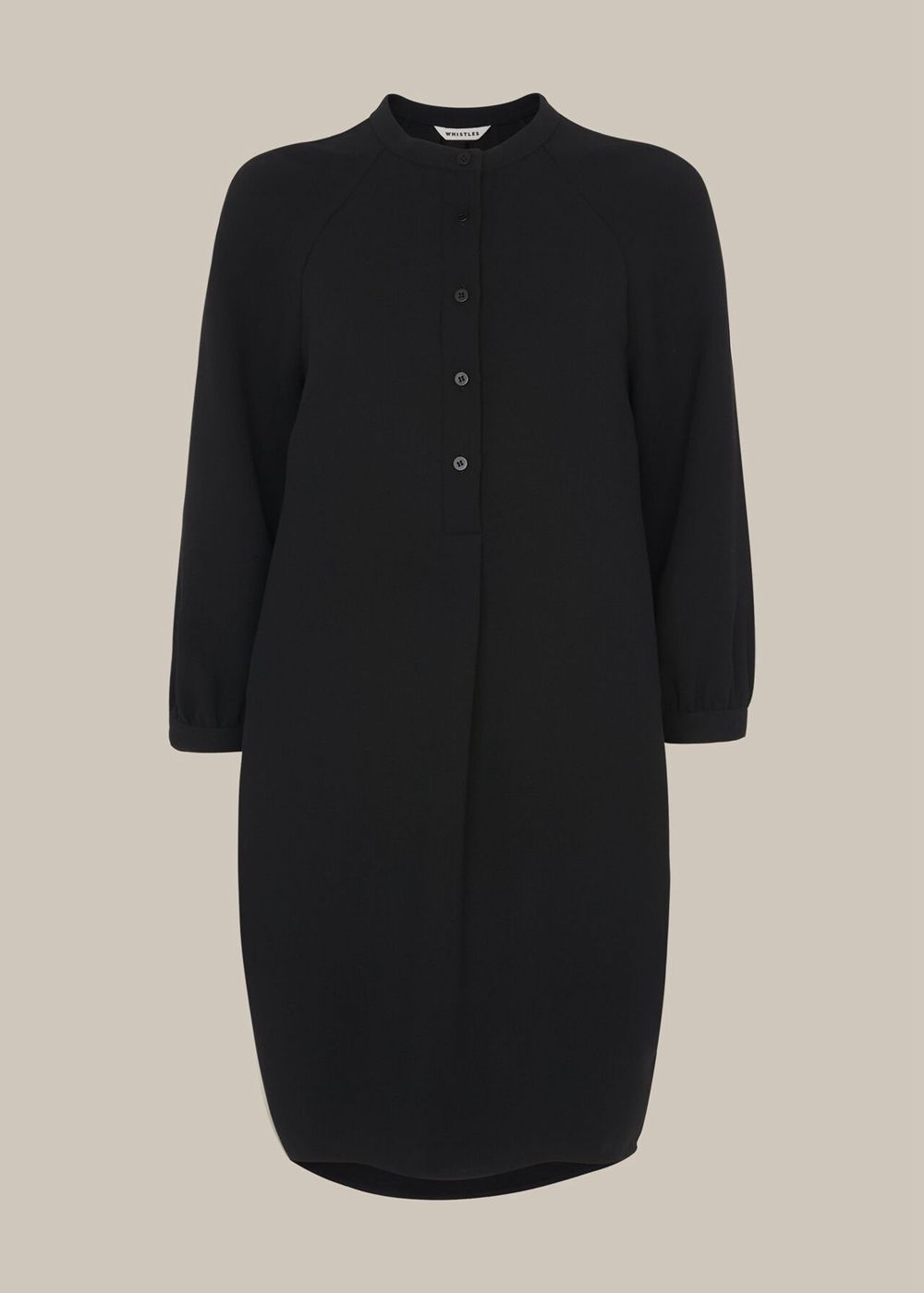 Whistles Crepe Button Through Dress Black | US-50613UXTF