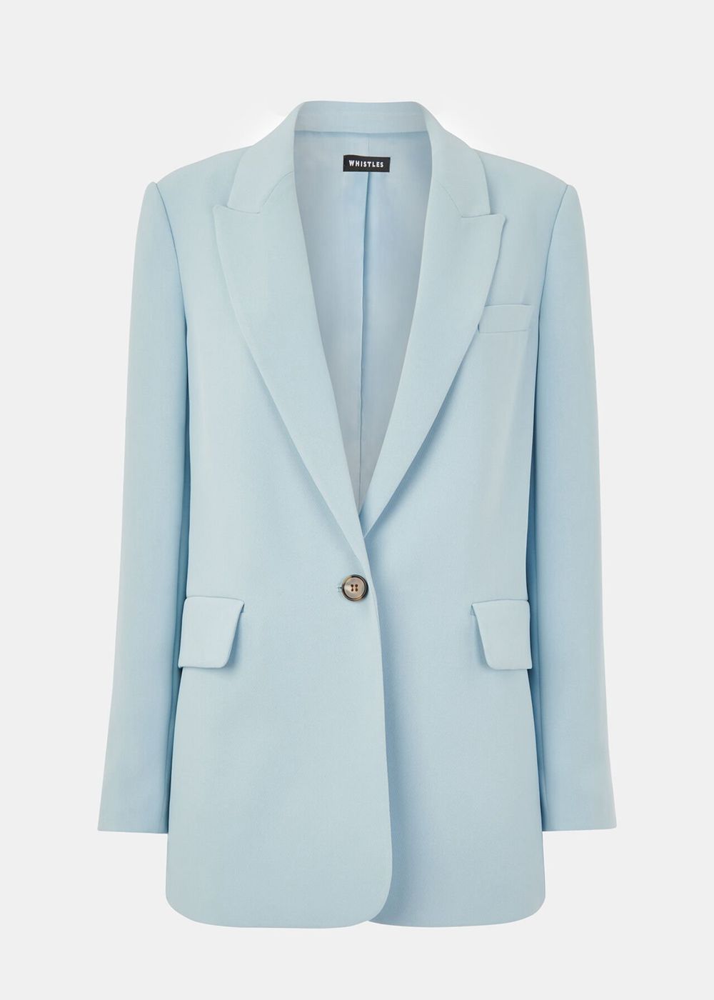 Whistles Crepe Relaxed Boyfriend Blazer Blue | US-79830QFOC