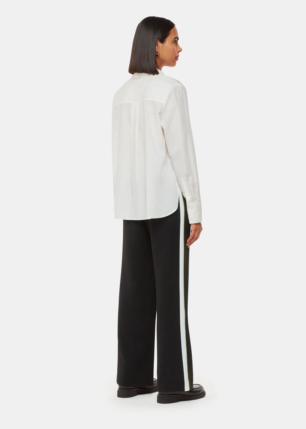 Whistles Crepe Side Stripe Pants Black / Multicolor | US-42098FCWI