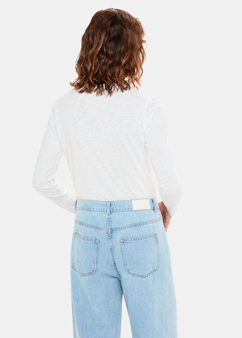 Whistles Crew Neck Pocket Top White | US-39826EUMY