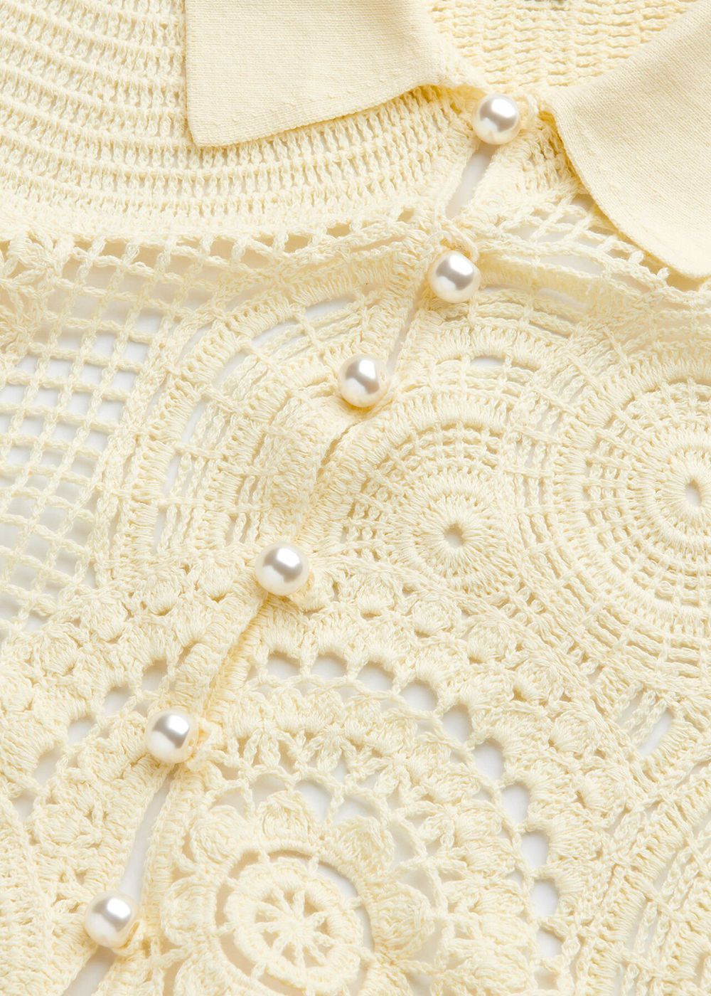 Whistles Crochet Circle Shirts Yellow | US-68349ADBU