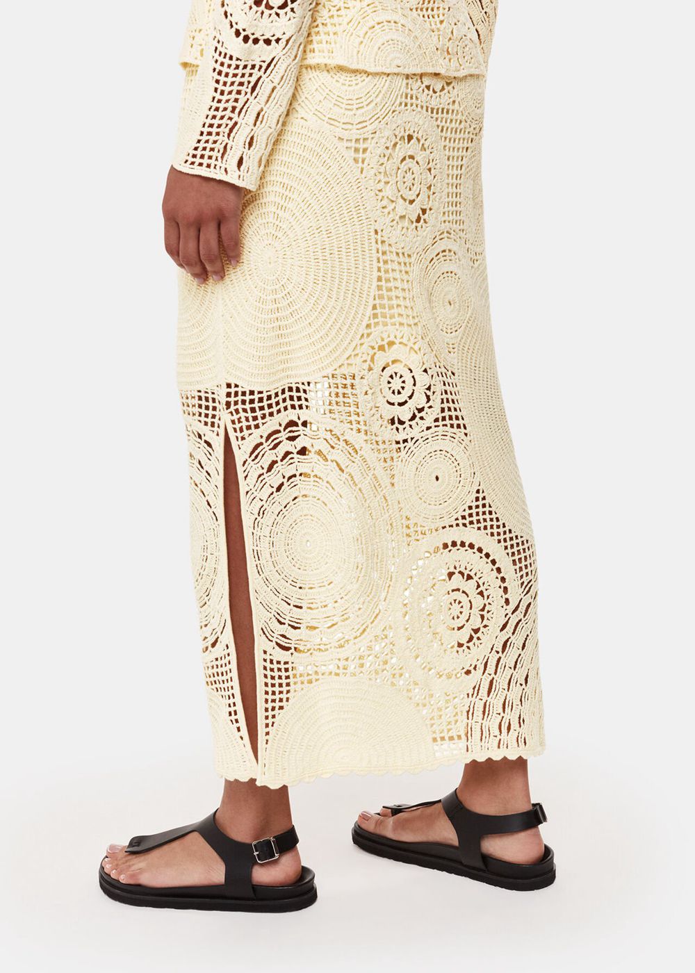 Whistles Crochet Circle Skirts Yellow | US-56047REJA