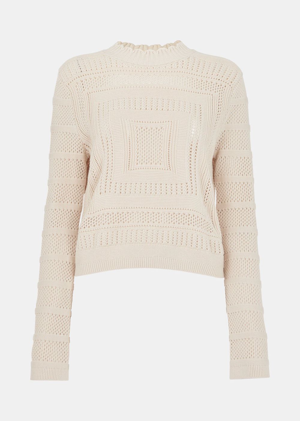 Whistles Crochet Detail Knitwear White | US-42956TCBX