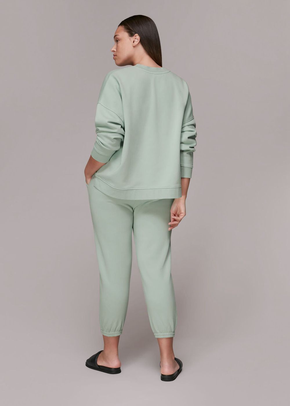 Whistles Cropped Joggers Green | US-21436EFWL