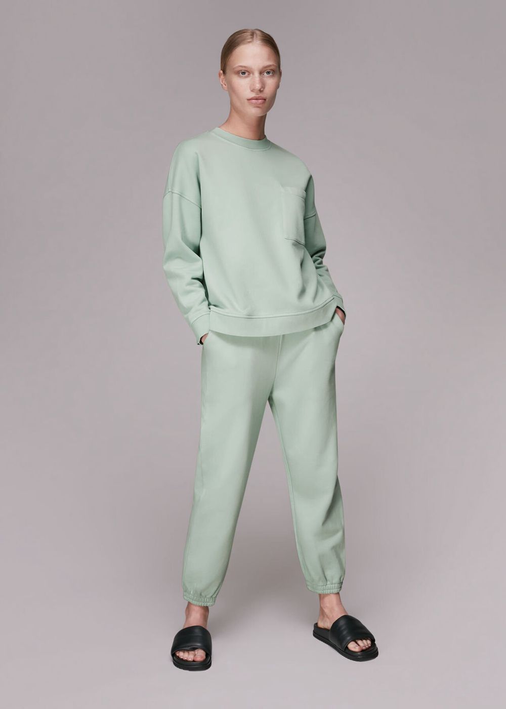 Whistles Cropped Joggers Green | US-21436EFWL