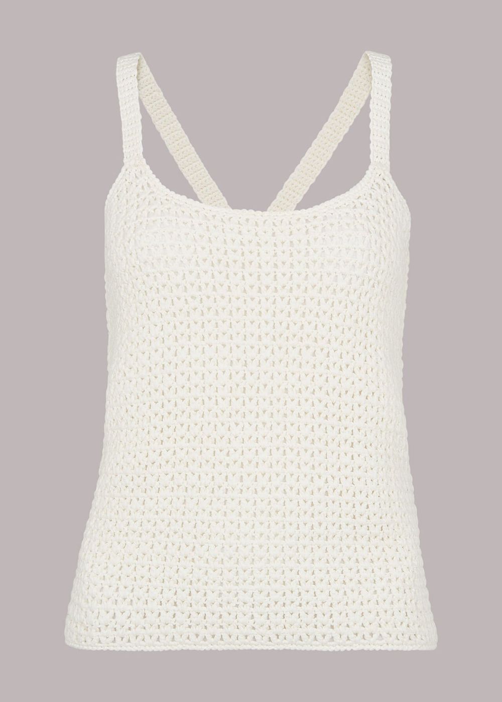 Whistles Cross Back Croche Knitwear White | US-09361ZBLW