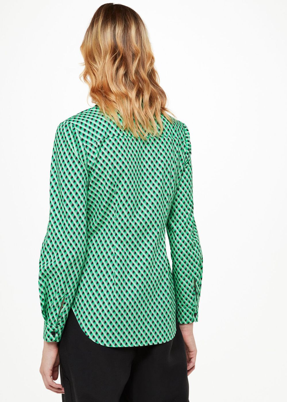 Whistles Crosshatch Slim Shirts Green / Multicolor | US-31806OBGH