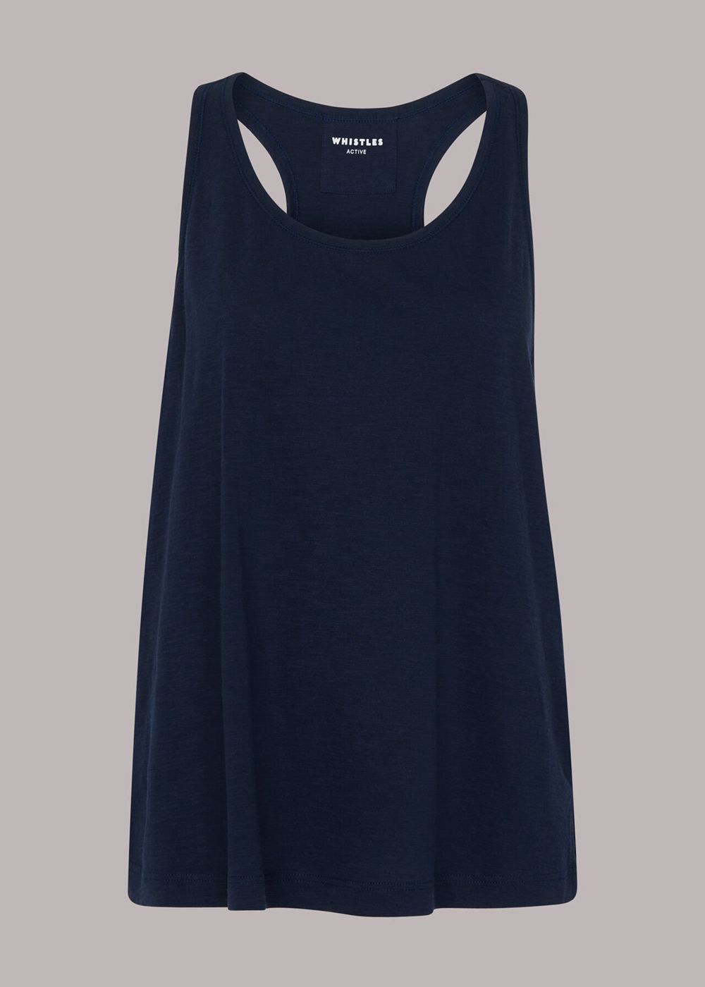 Whistles Curved Hem Active Vest Top Navy | US-39127GSHA