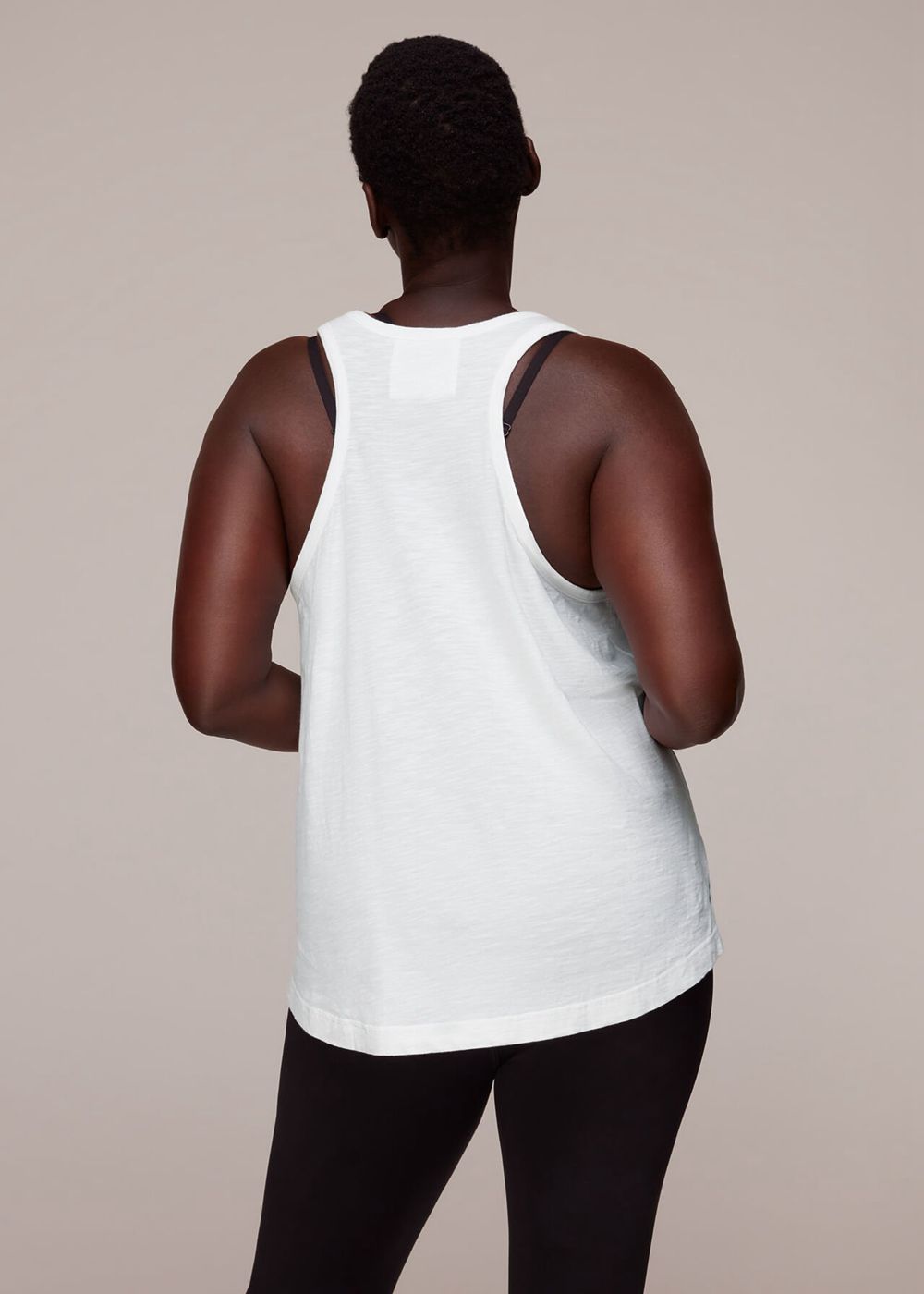 Whistles Curved Hem Active Vest Top White | US-78641VNHD