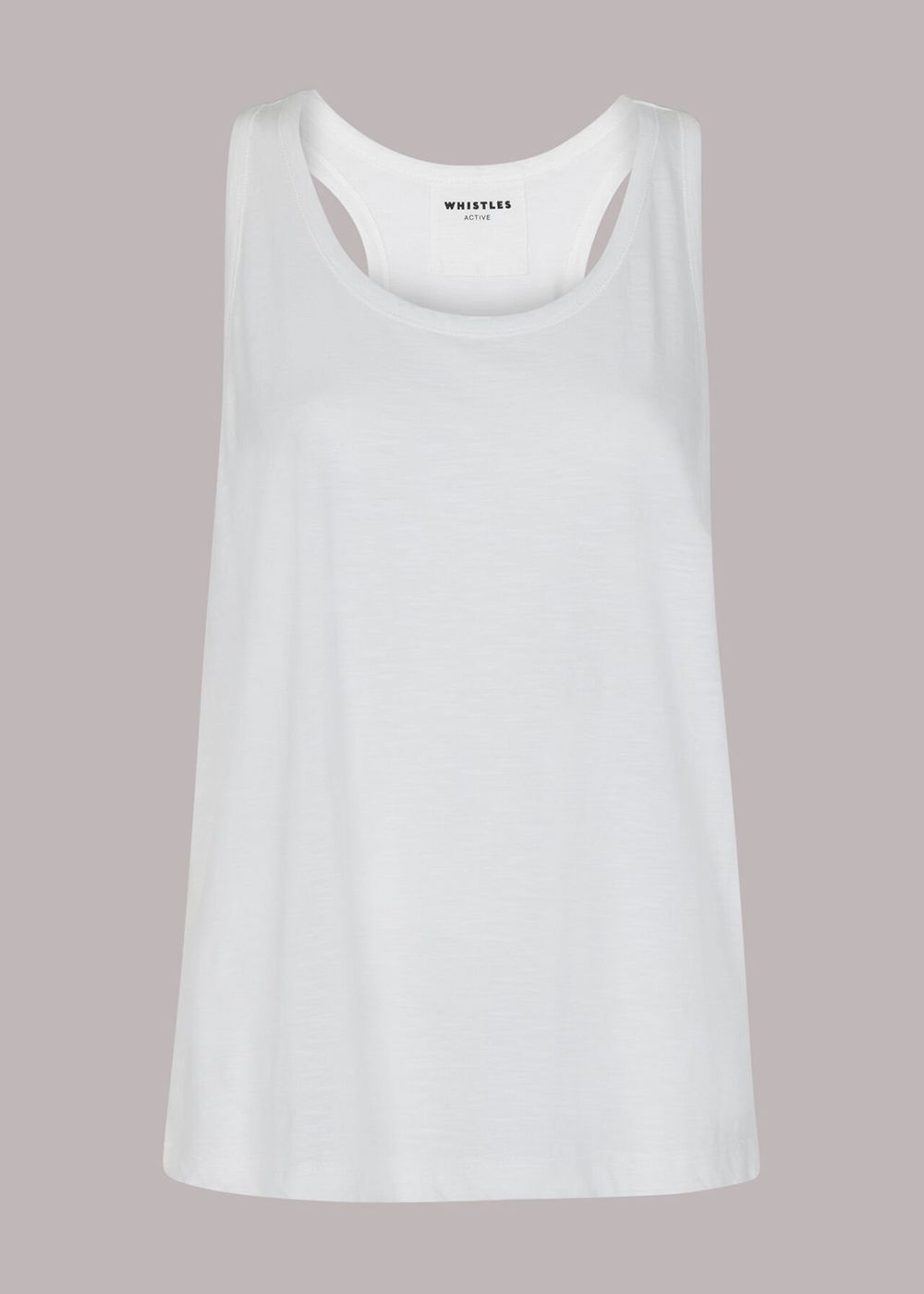 Whistles Curved Hem Active Vest Top White | US-78641VNHD