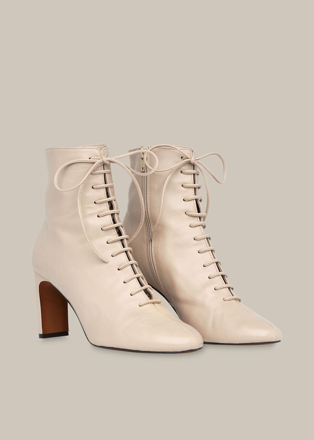 Whistles Dahlia Lace Up Boots Grey | US-48529UOYX