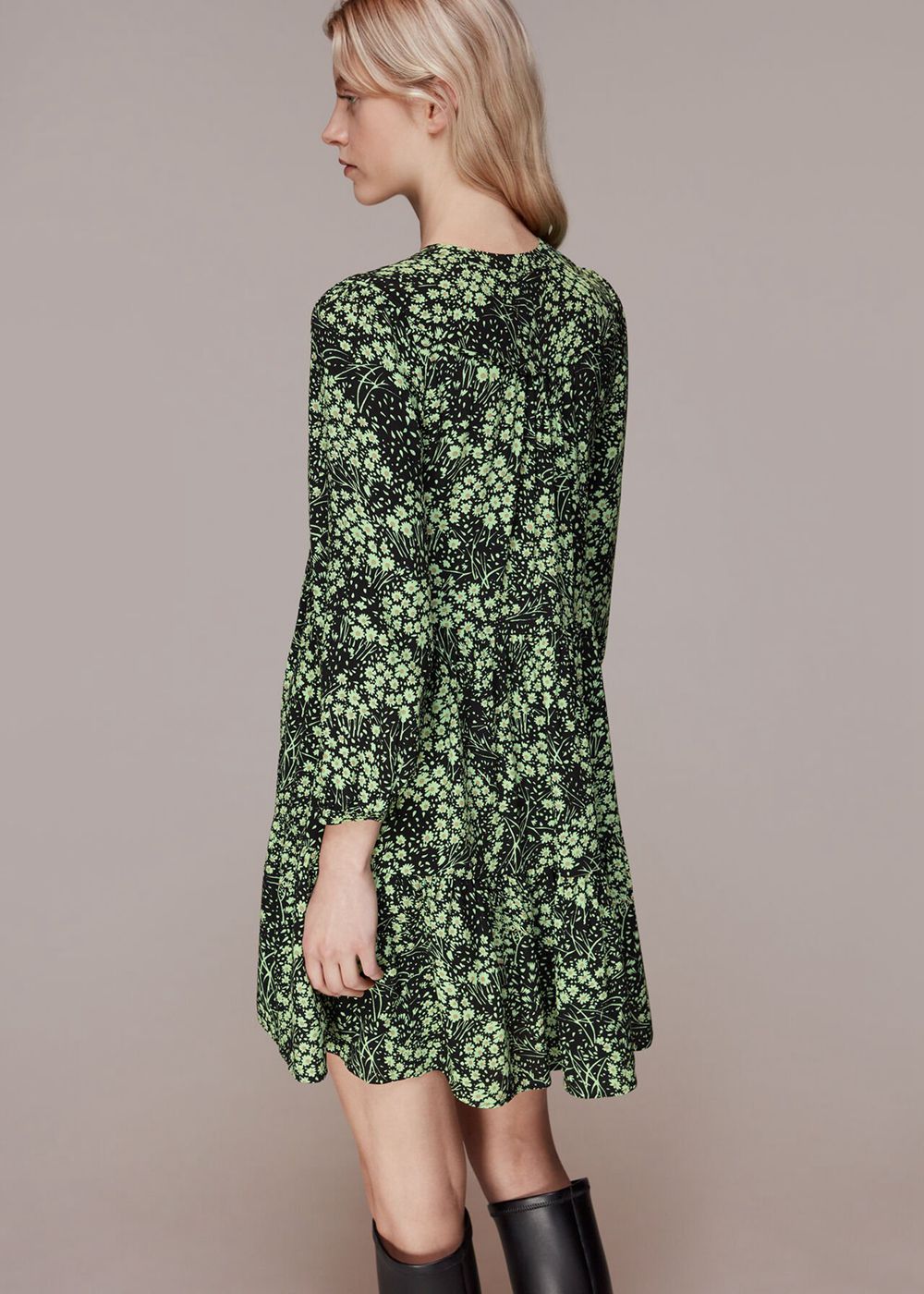 Whistles Daisy Meadow Print Dress Green / Multicolor | US-68340JYSM