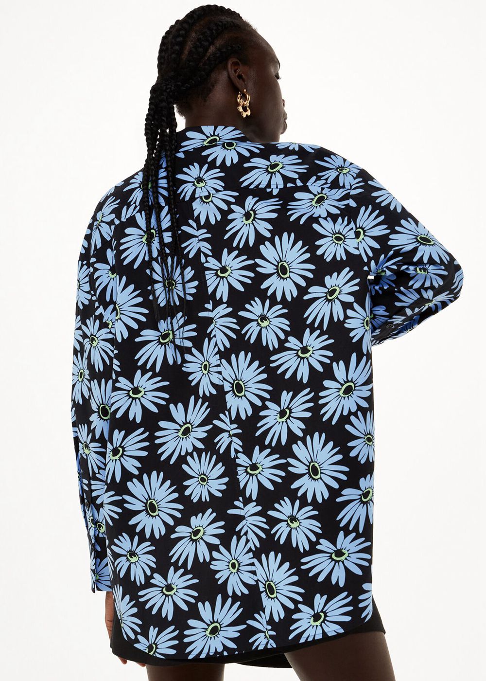 Whistles Daisy Print Oversized Shirts Blue / Multicolor | US-12876URMV