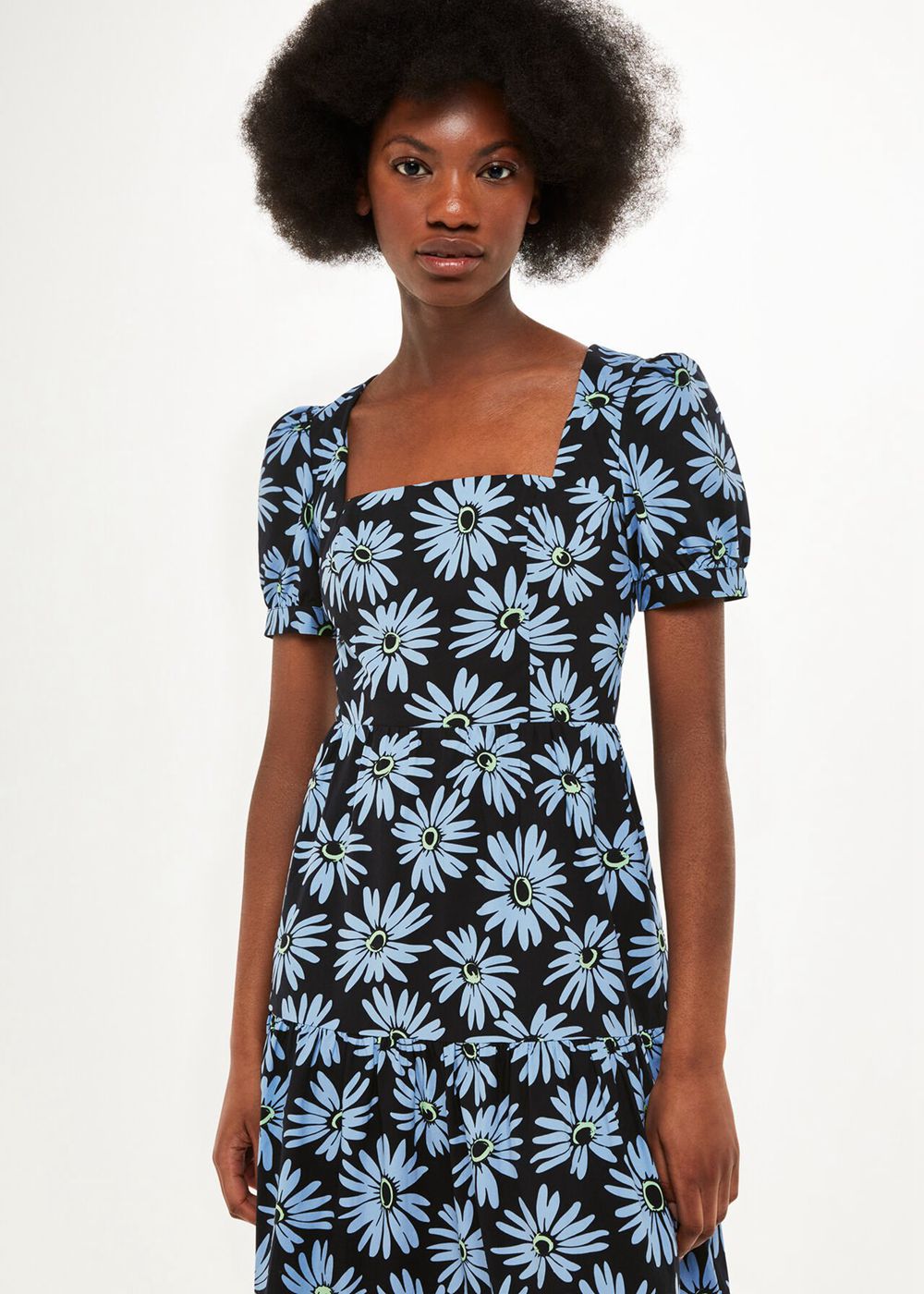 Whistles Daisy Print Poplin Dress Blue / Multicolor | US-15763HMJF