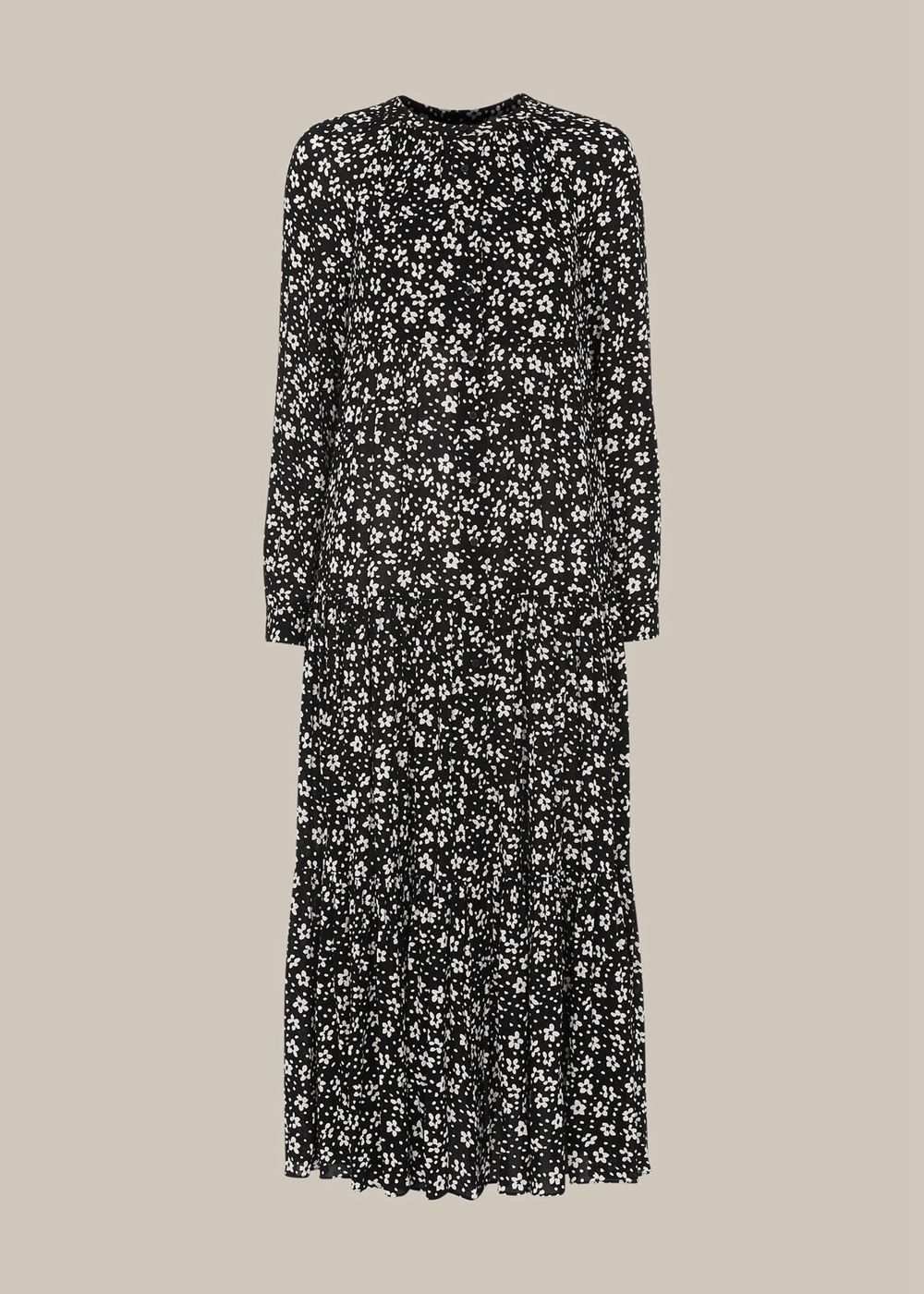 Whistles Daisy Spot Trapeze Dress Black White | US-28613QVDZ