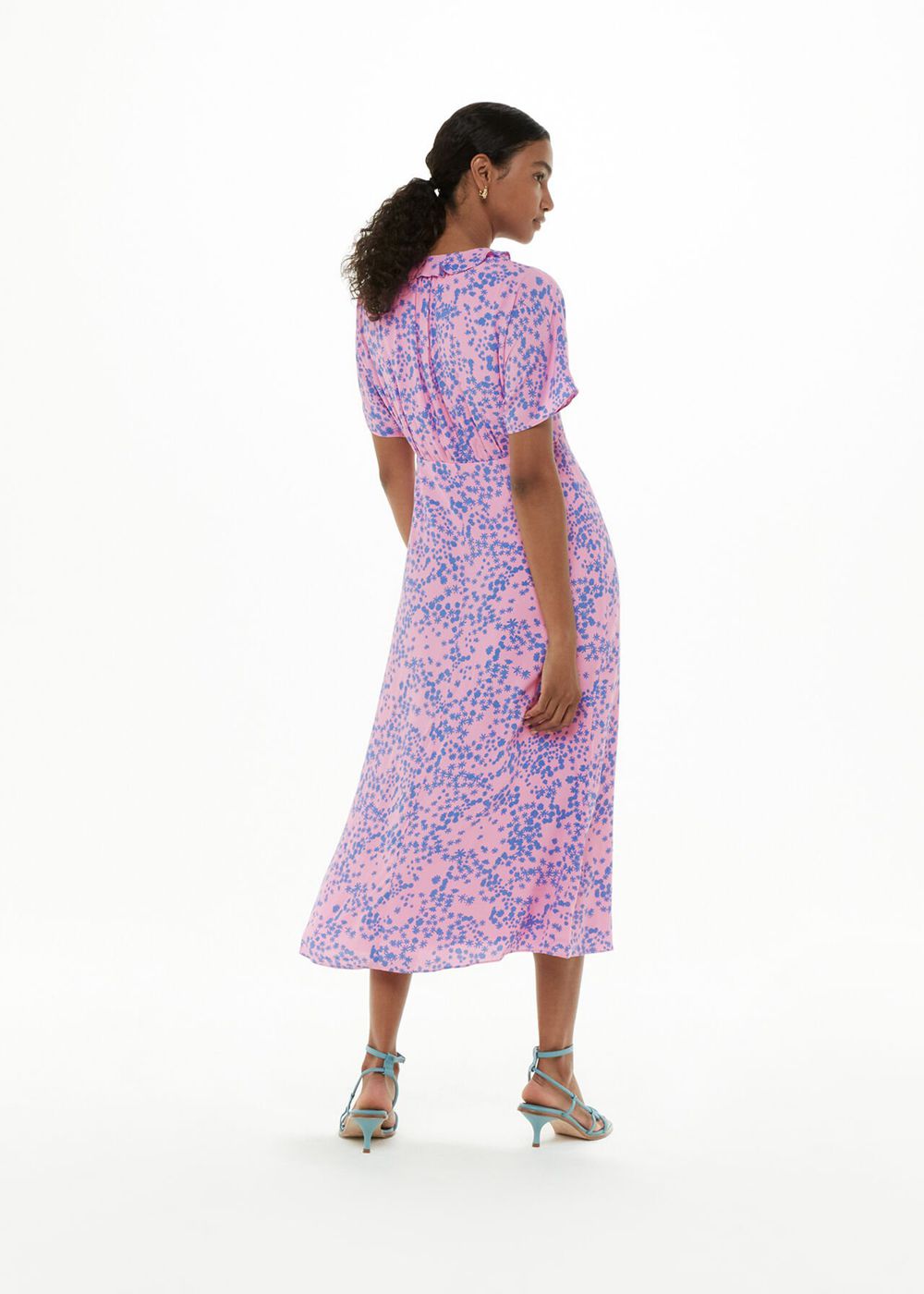 Whistles Dandelion Floral Midi Dress Pink / Multicolor | US-36709YNXP