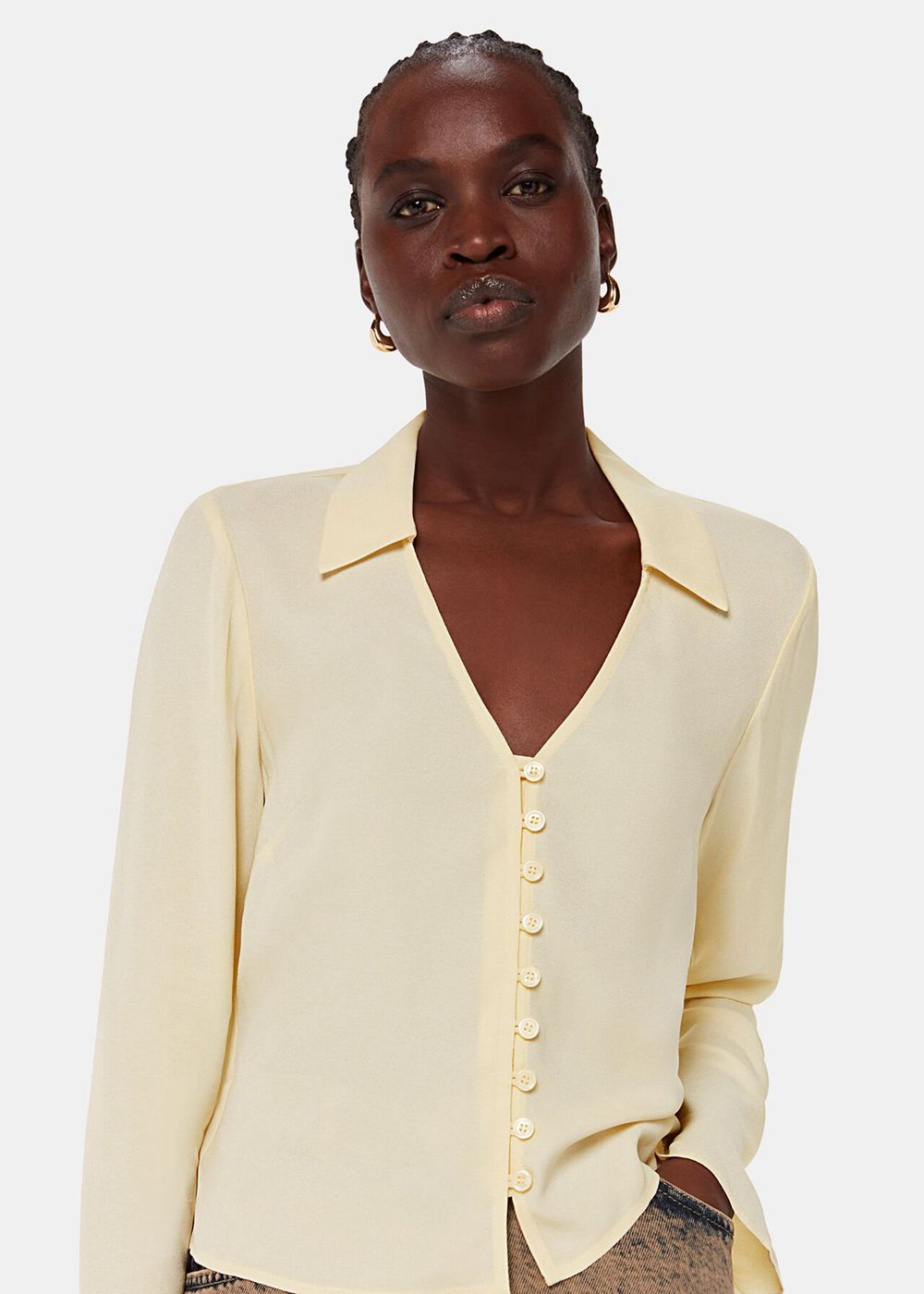 Whistles Daphne Button Front Shirts Neutral | US-40897GOUS