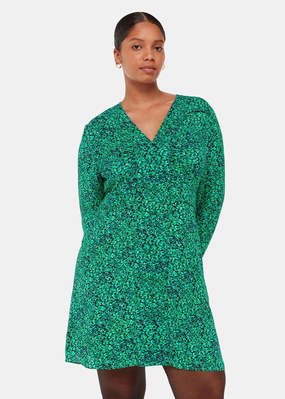 Whistles Dappled Floral Lori Dress Green / Multicolor | US-61475VFMC