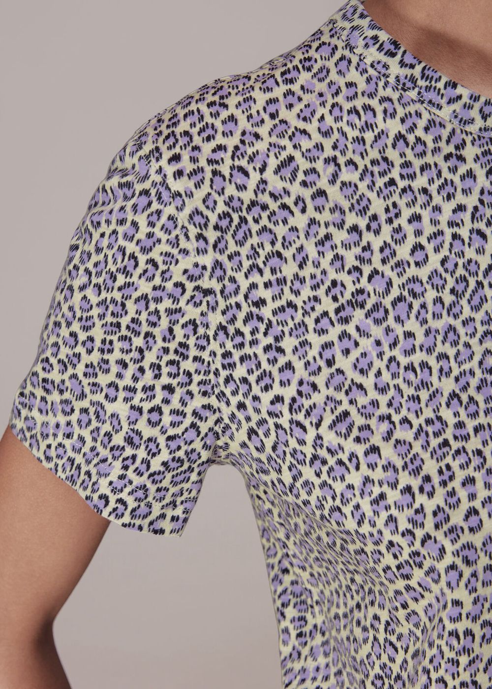 Whistles Dashed Leopard Print T-Shirt Purple / Multicolor | US-08194TRKF