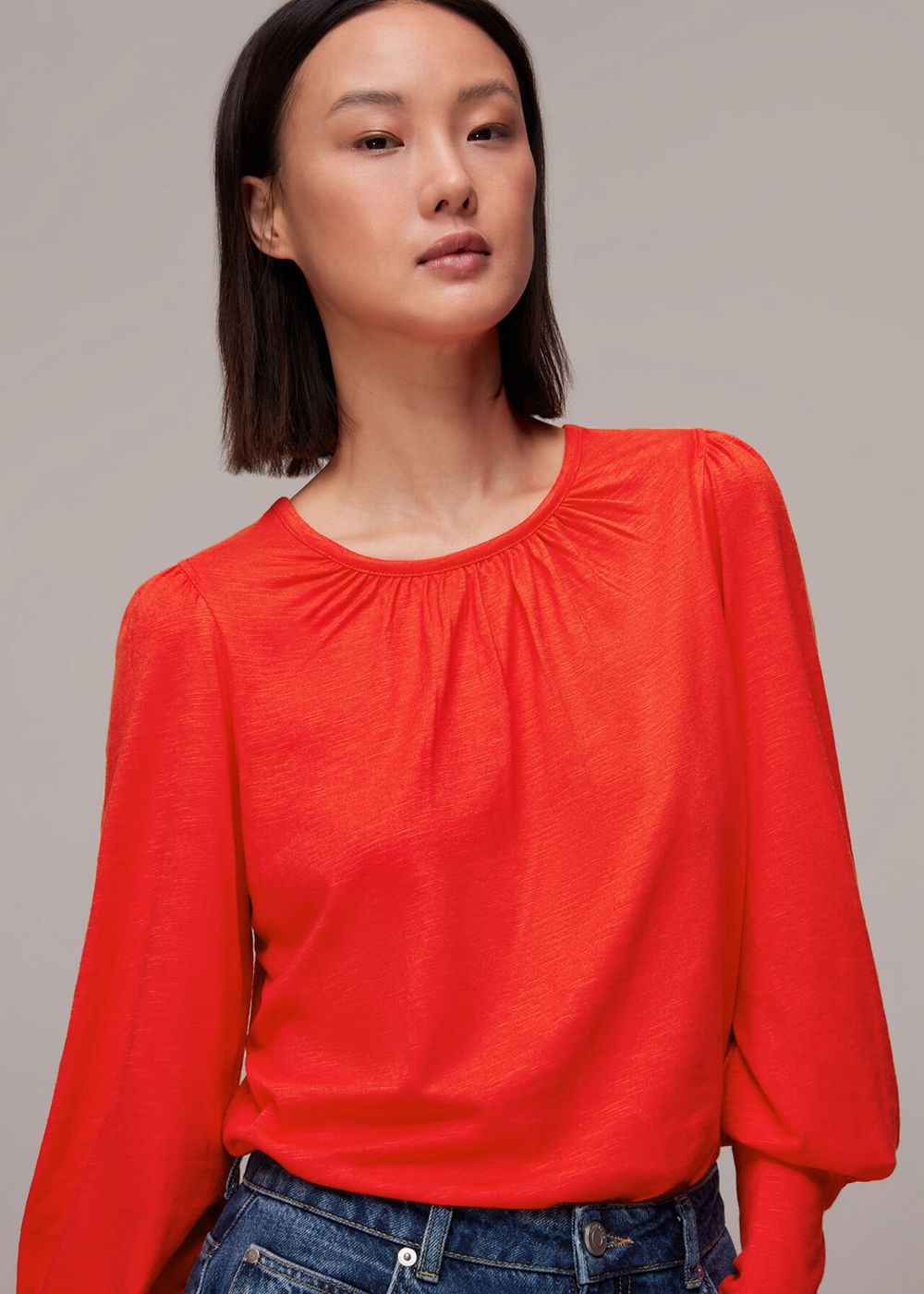 Whistles Deep Cuff Top Red | US-58921PIYW