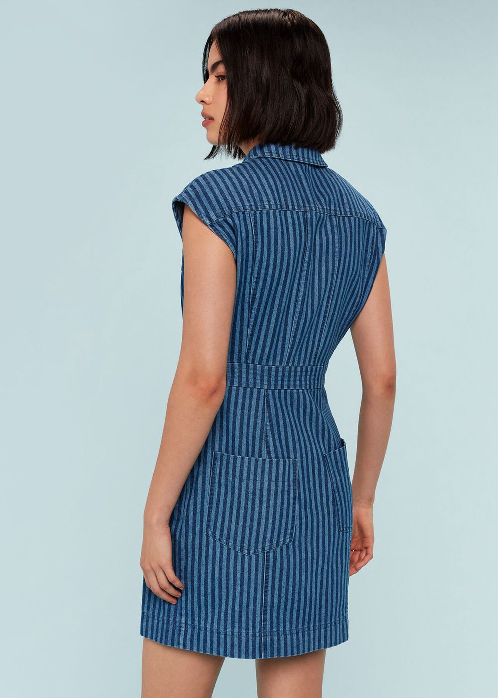 Whistles Denim Bodice Stripe Dress Blue | US-49863AUYX