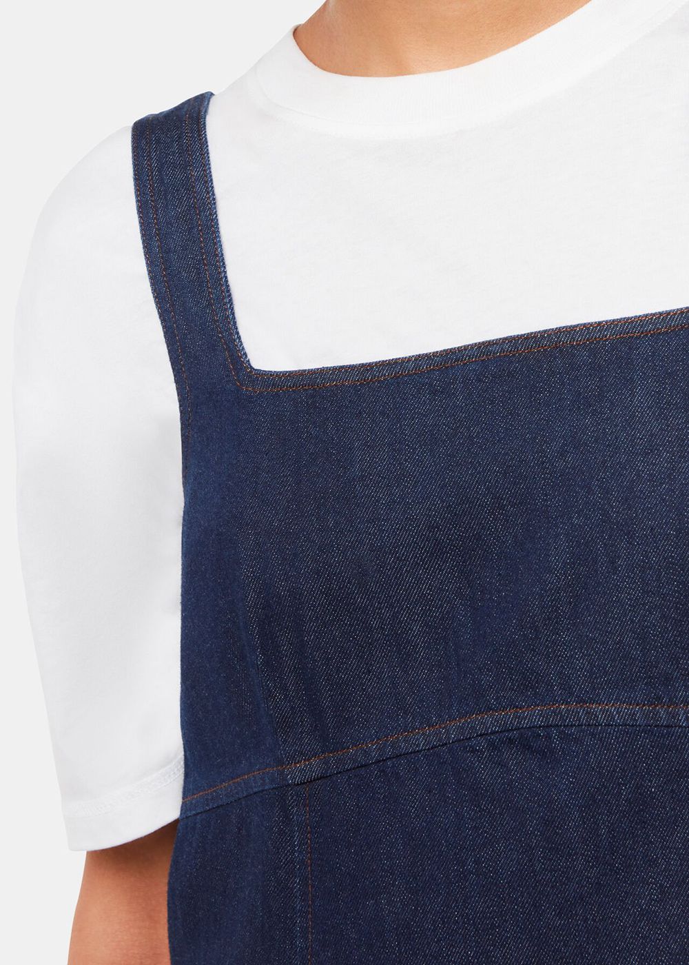 Whistles Denim Pinafore Dress Blue | US-50843LQOA