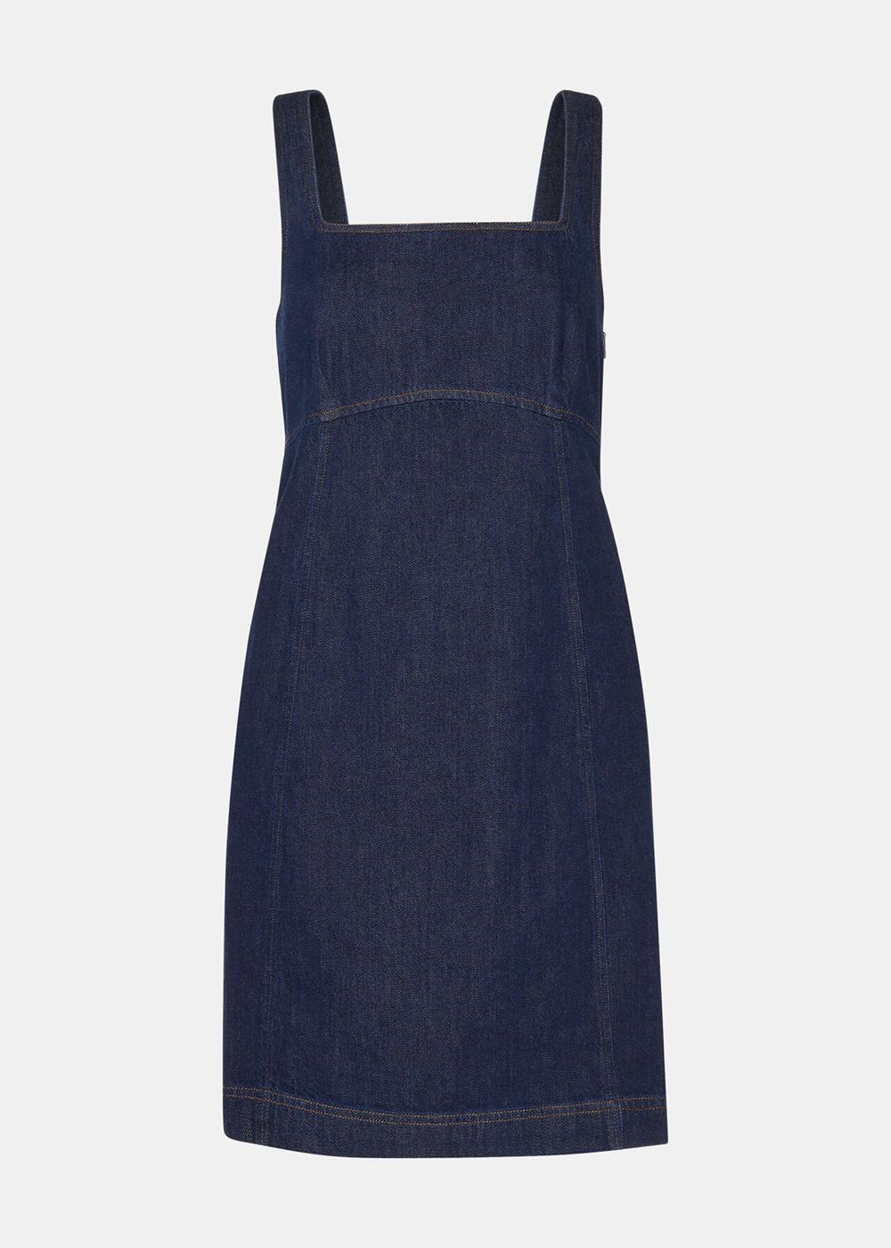 Whistles Denim Pinafore Dress Blue | US-50843LQOA