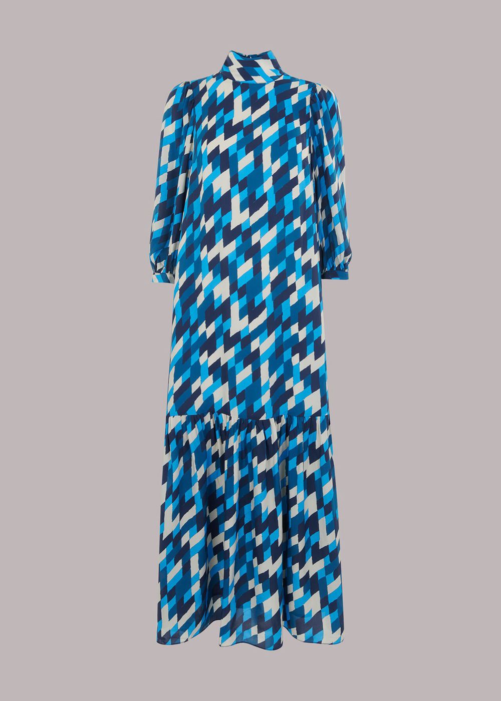 Whistles Diagonal Diamond Dress Blue / Multicolor | US-14327VZNP