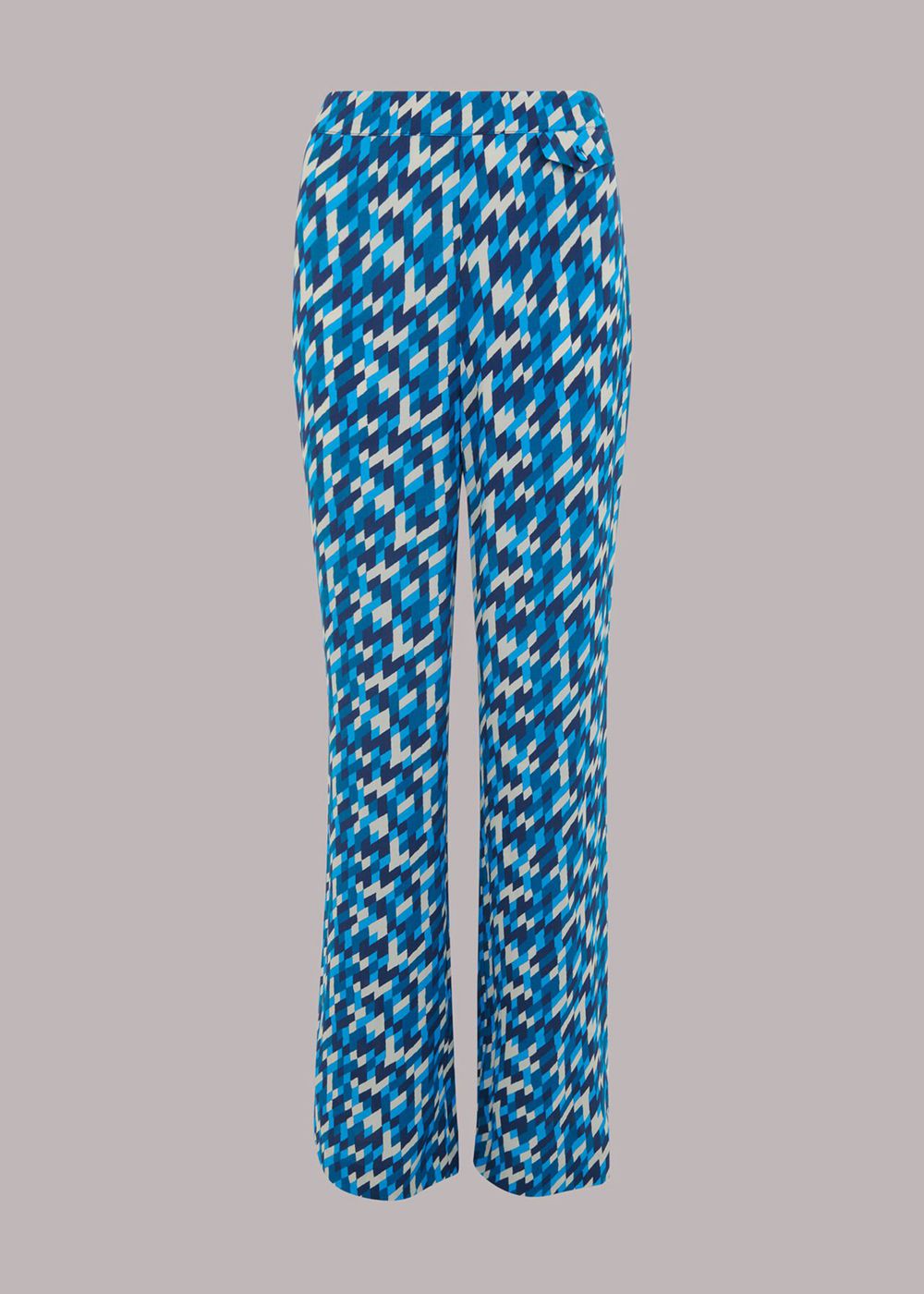 Whistles Diagonal Diamond Flare Pants Blue / Multicolor | US-09418FHAJ