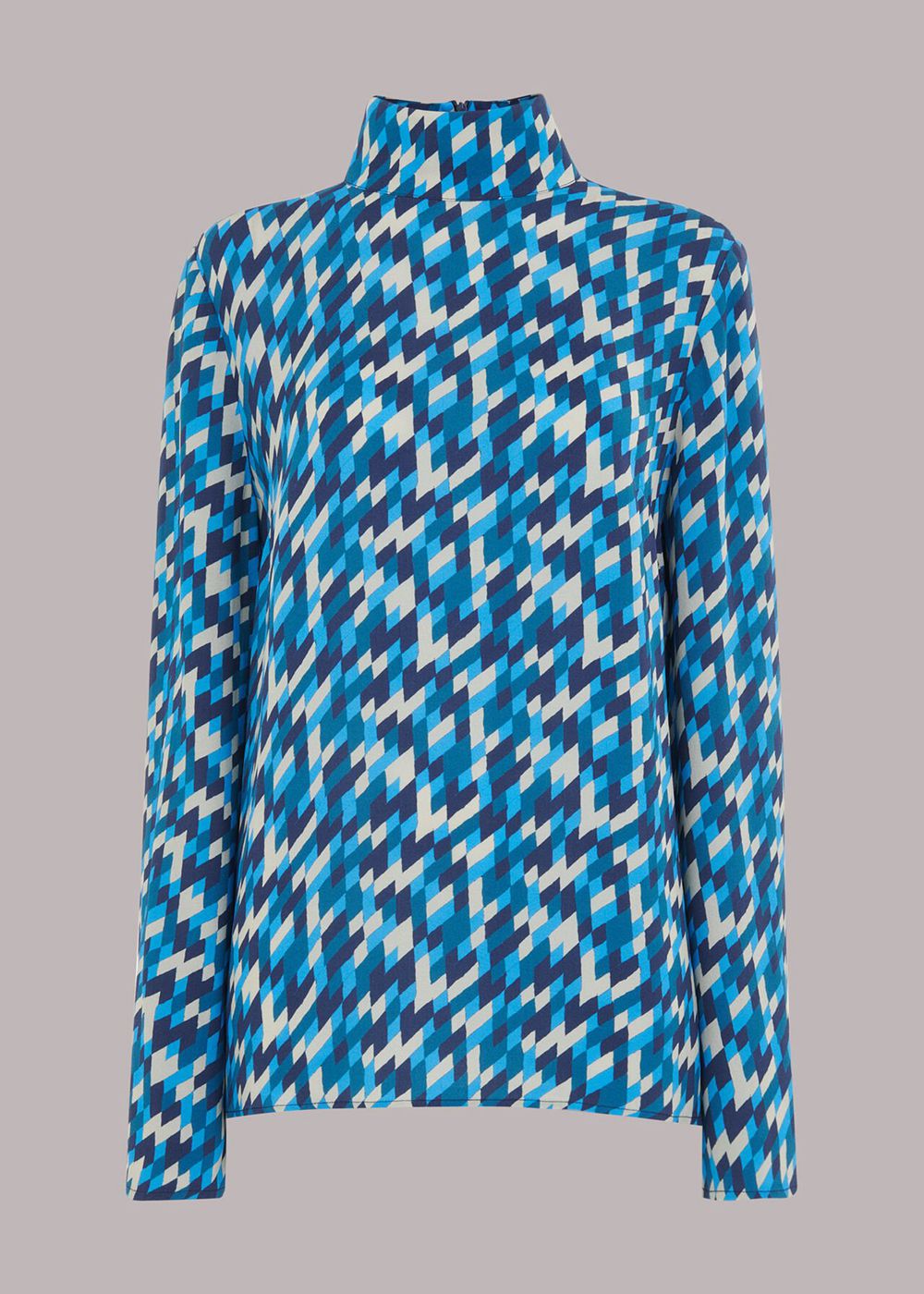 Whistles Diagonal Diamond Top Blue / Multicolor | US-38504NHLU