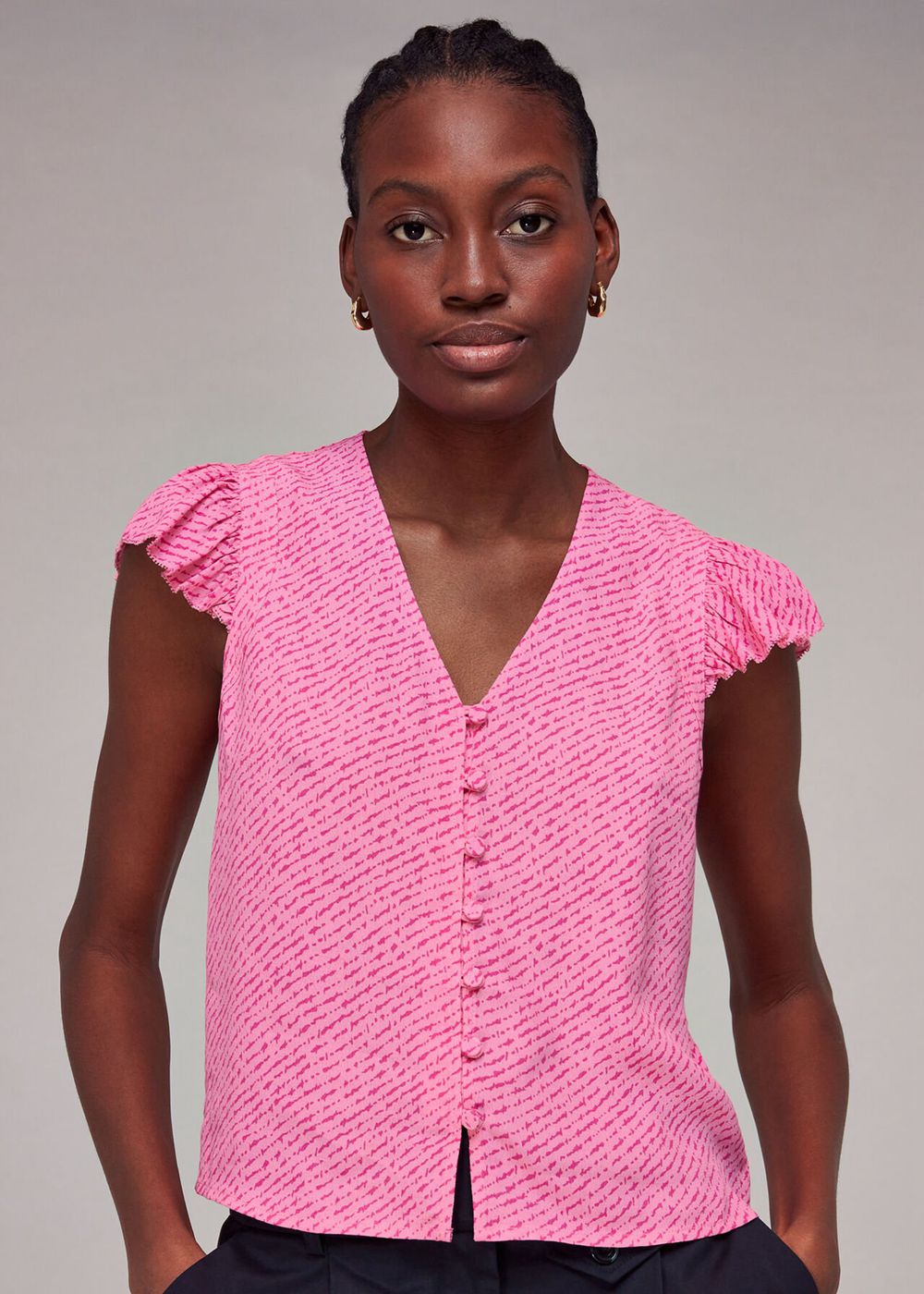 Whistles Diagonal Fleck Top Pink / Multicolor | US-34709DZKN