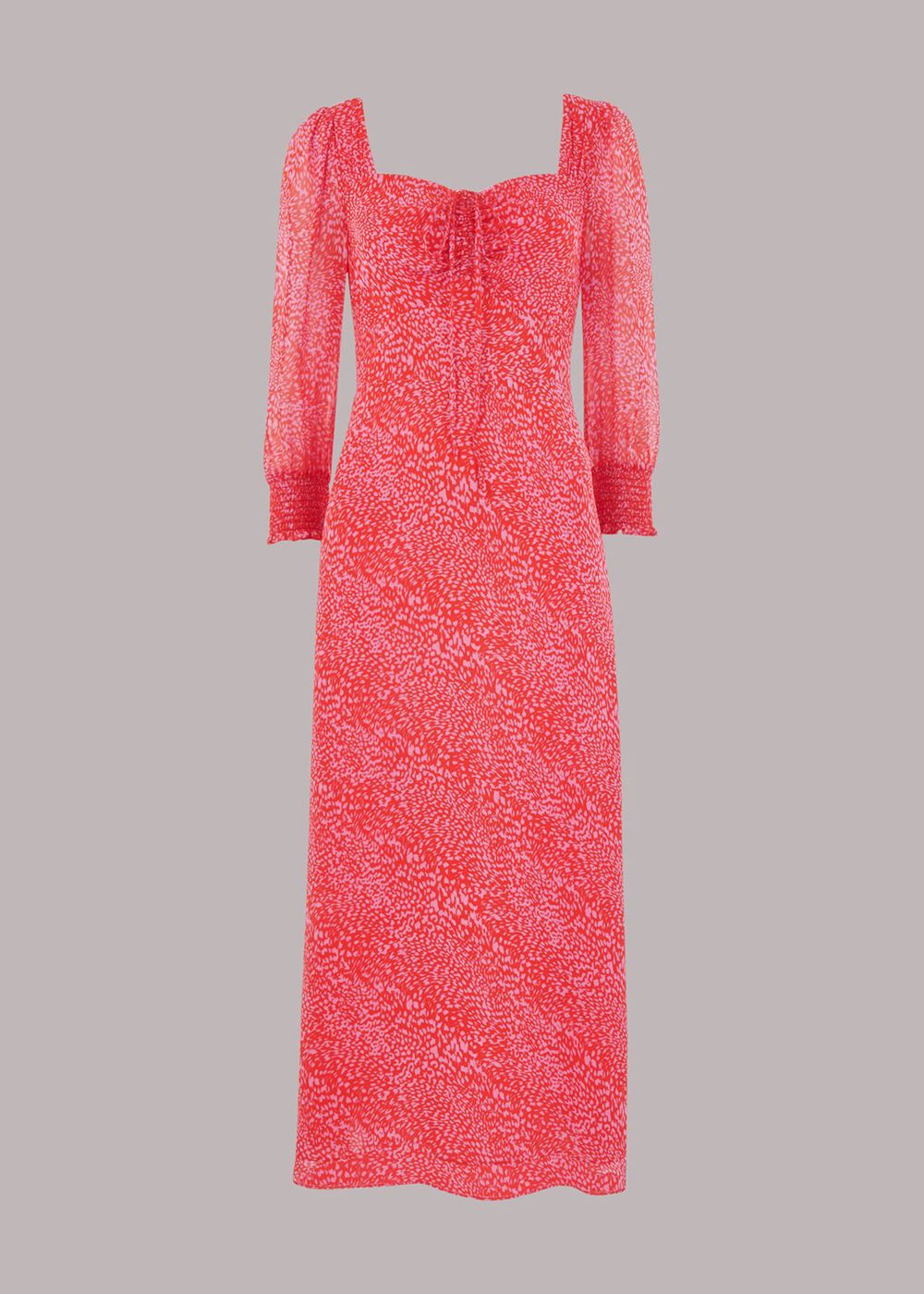 Whistles Diagonal Leopard Midi Dress Pink / Multicolor | US-07158TIPS