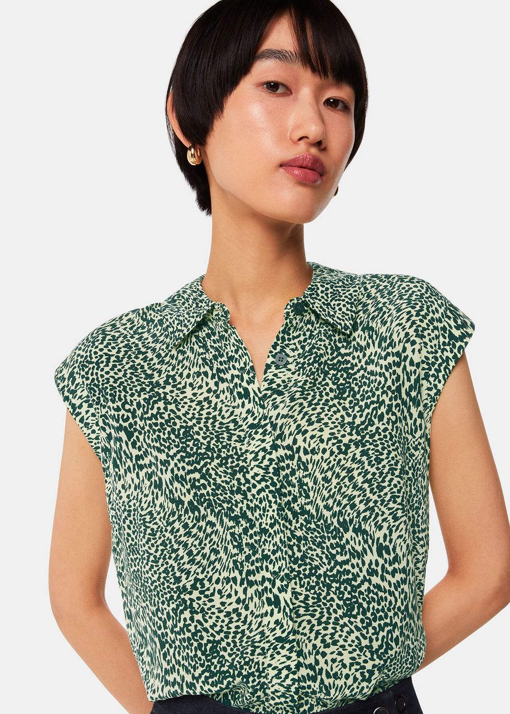 Whistles Diagonal Leopard Shirts Yellow / Multicolor | US-71409HGKB