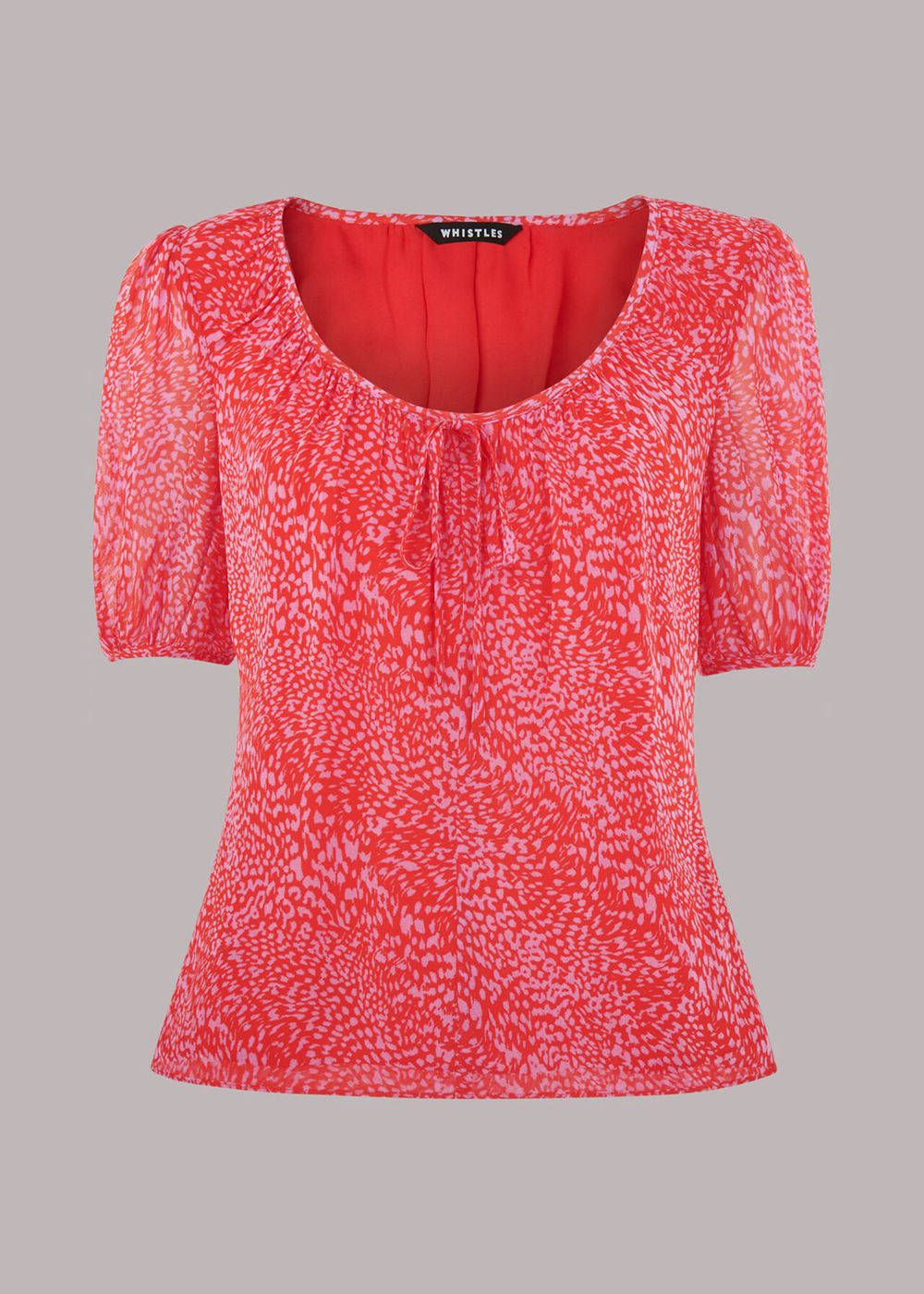 Whistles Diagonal Leopard Top Red / Multicolor | US-70594HEGO