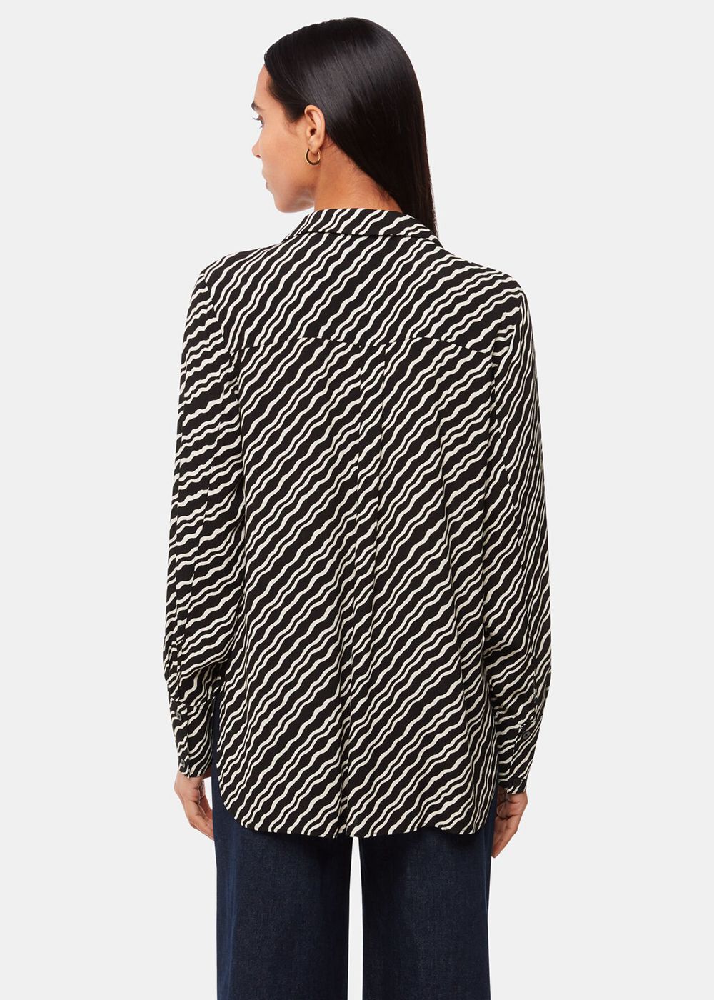 Whistles Diagonal Ripple Print Shirts Black / Multicolor | US-64831GWXR