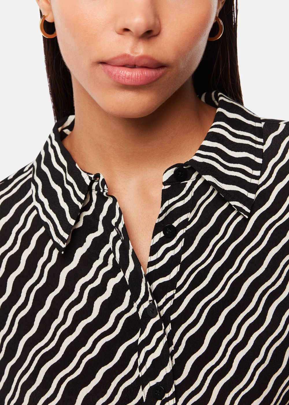 Whistles Diagonal Ripple Print Shirts Black / Multicolor | US-64831GWXR