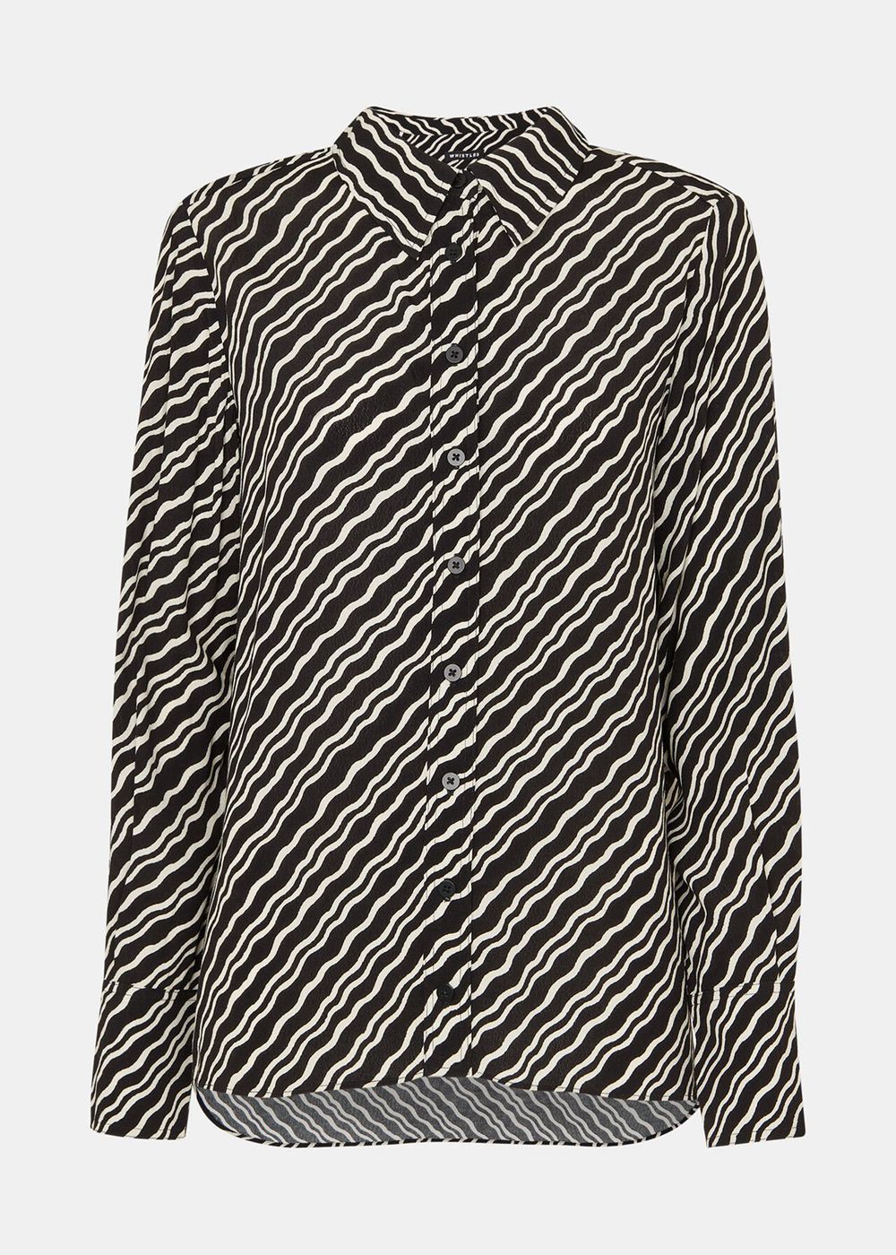 Whistles Diagonal Ripple Print Shirts Black / Multicolor | US-64831GWXR