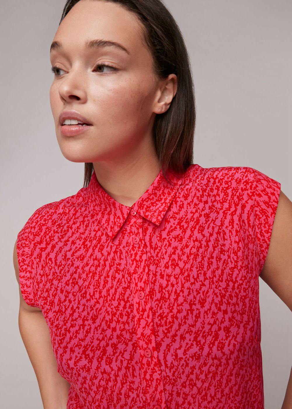 Whistles Diagonal Shirts Pink / Multicolor | US-57418BKWM