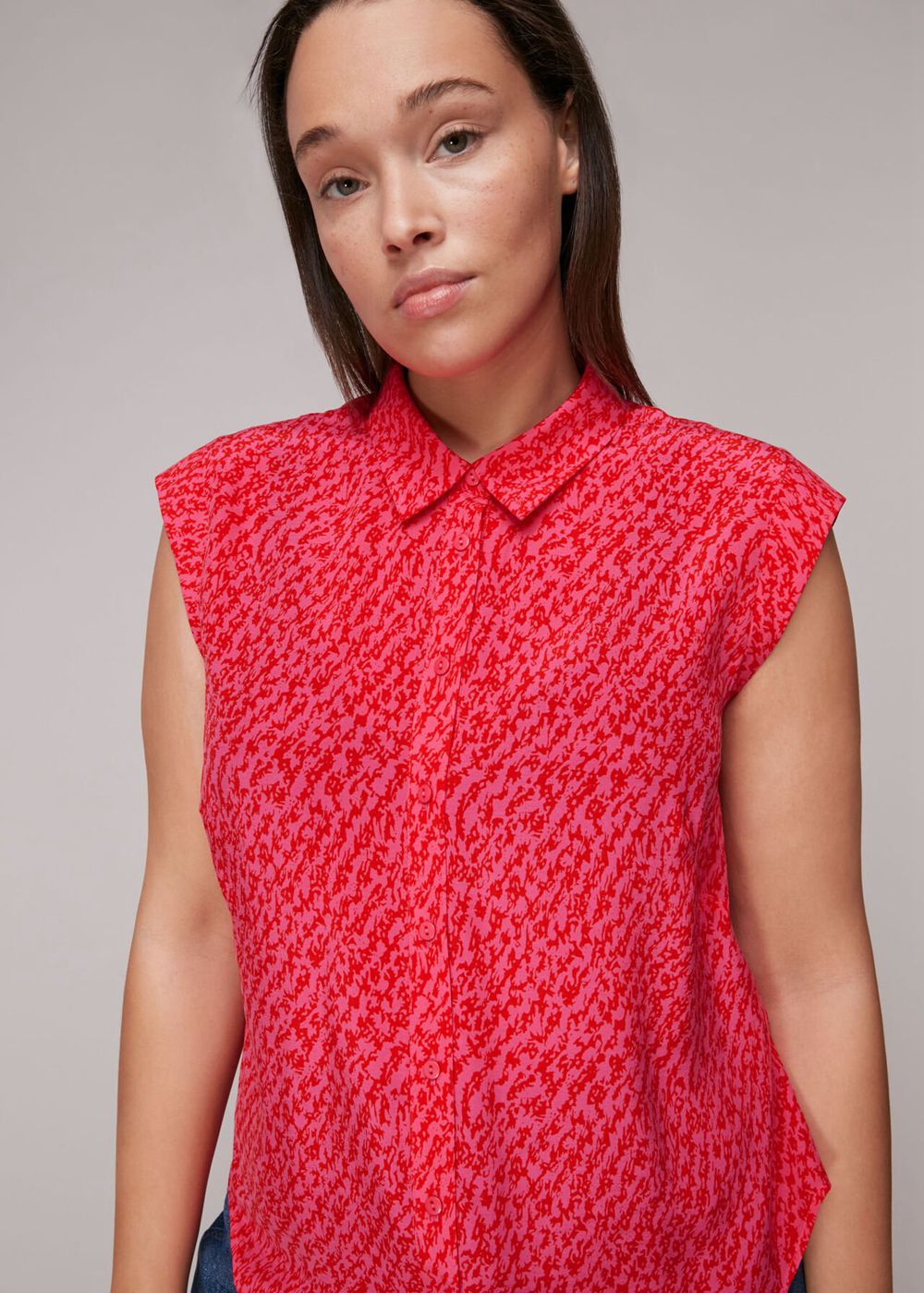 Whistles Diagonal Shirts Pink / Multicolor | US-57418BKWM