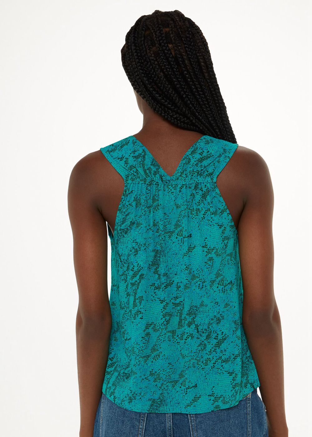 Whistles Diagonal Snake Vest Top Turquoise / Multicolor | US-28137YIMD