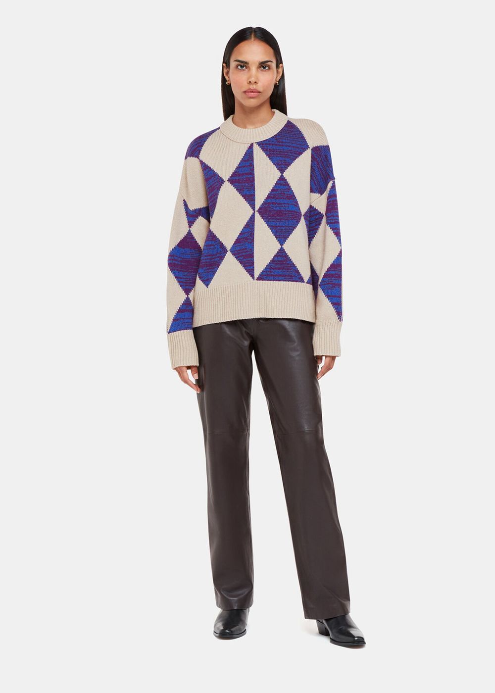 Whistles Diamond Knitwear Blue / Multicolor | US-37864RNUL